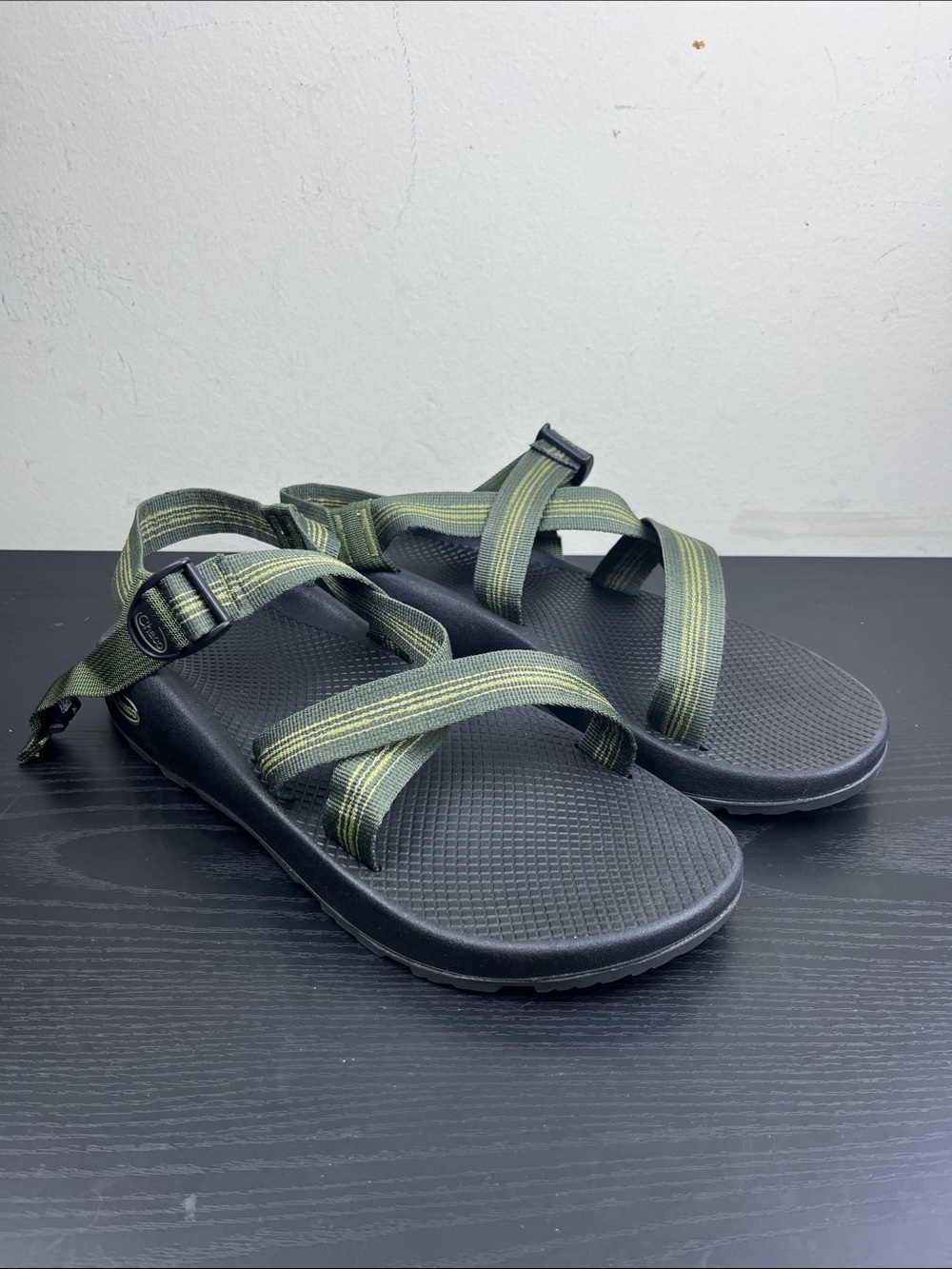 Chaco Z1 Classic Men's Size 13 Green Striped Sport Sandals Outdoor Hiking